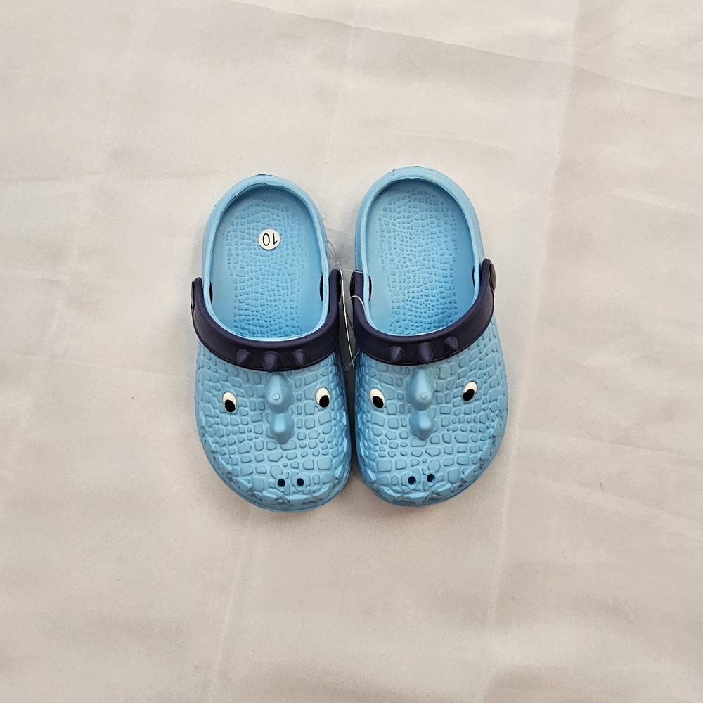NWT, Toddler Dinosaur Clogs Shoes Light Blue Kid Size 8-11.5 - Picture 4 of 10